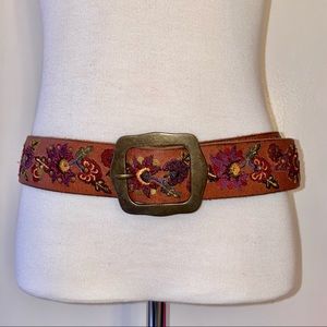 Lucky Brand Floral Embroidered Belt - XS